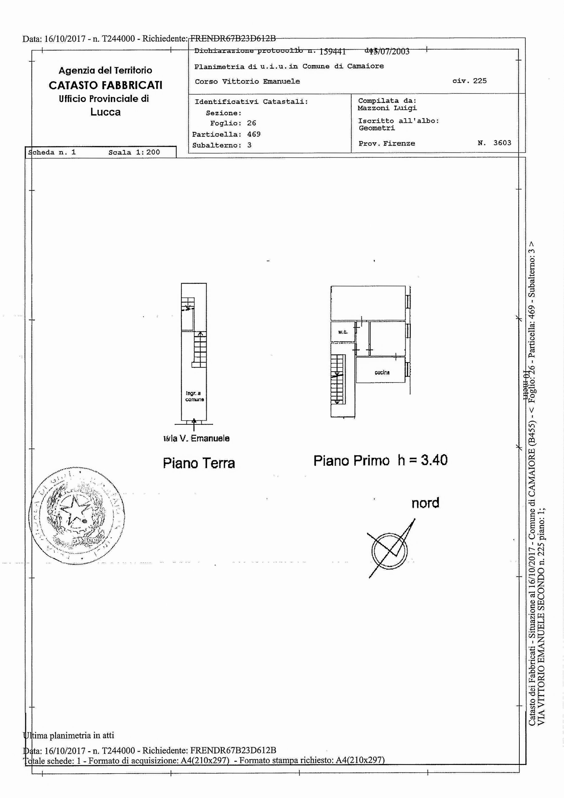 planimetria ufficiale